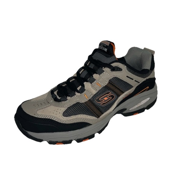 Skechers Sport Vigor NWOB 2.0 Gray & Orange Memory Foam Men’s Size 8 SN51241 - Picture 1 of 10